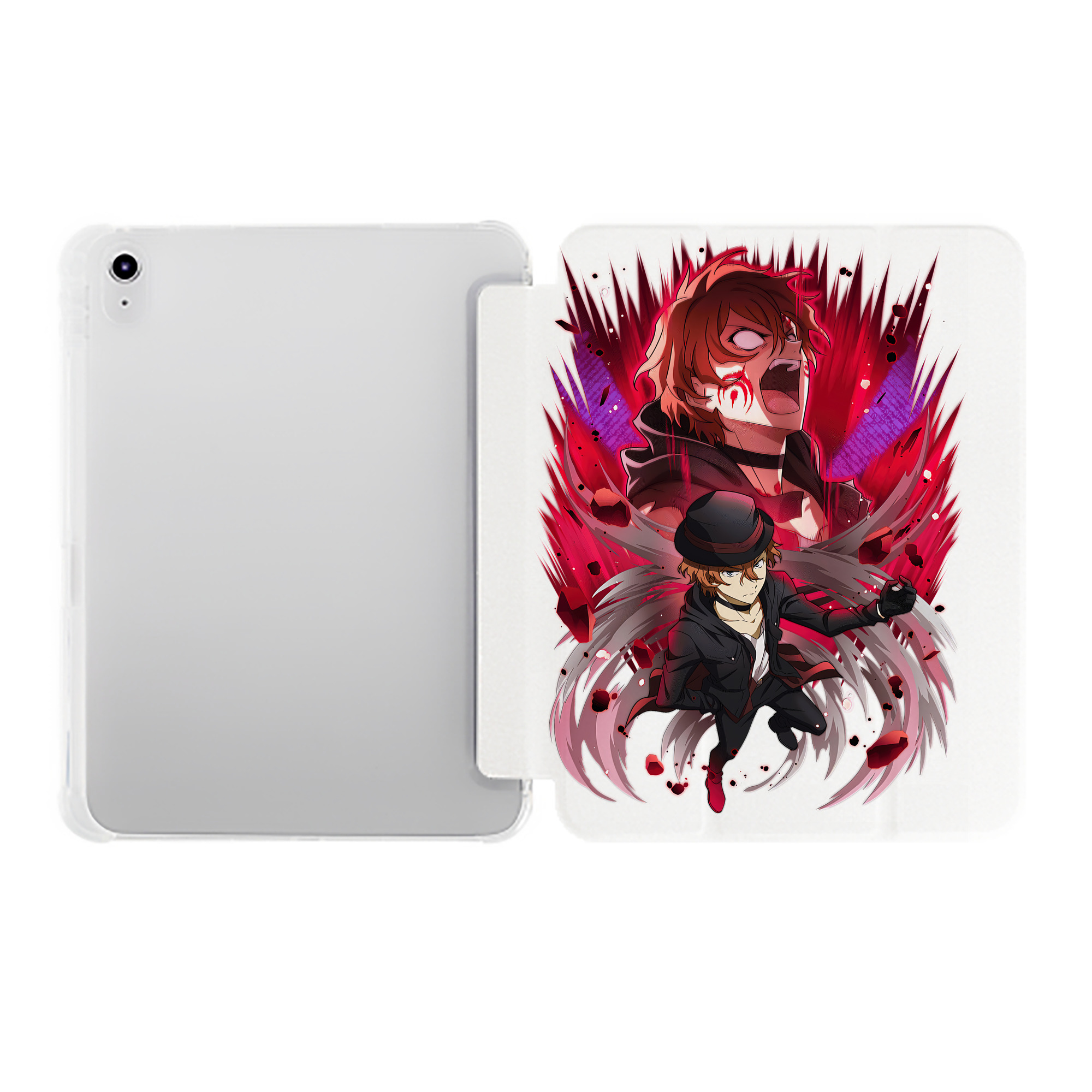 （画像用） 文豪ストレイドッグス Bungo Stray Dogs IPad ケース ペン収納付き 三つ折りスタンド PUレザー×シリコン 対応機種9.5/10.5/10.9インチ